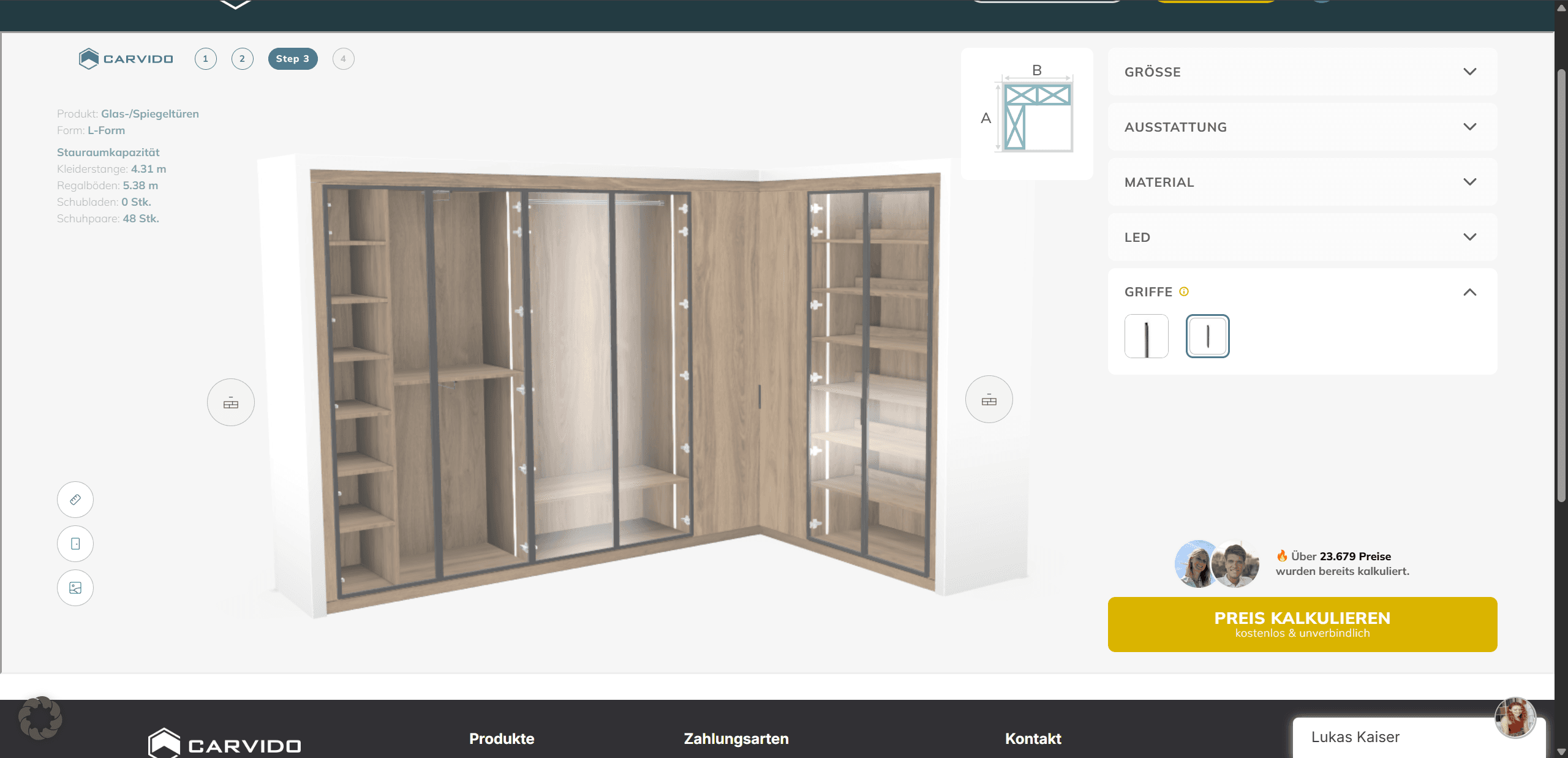 Carvido 3D Cabinet Configurator