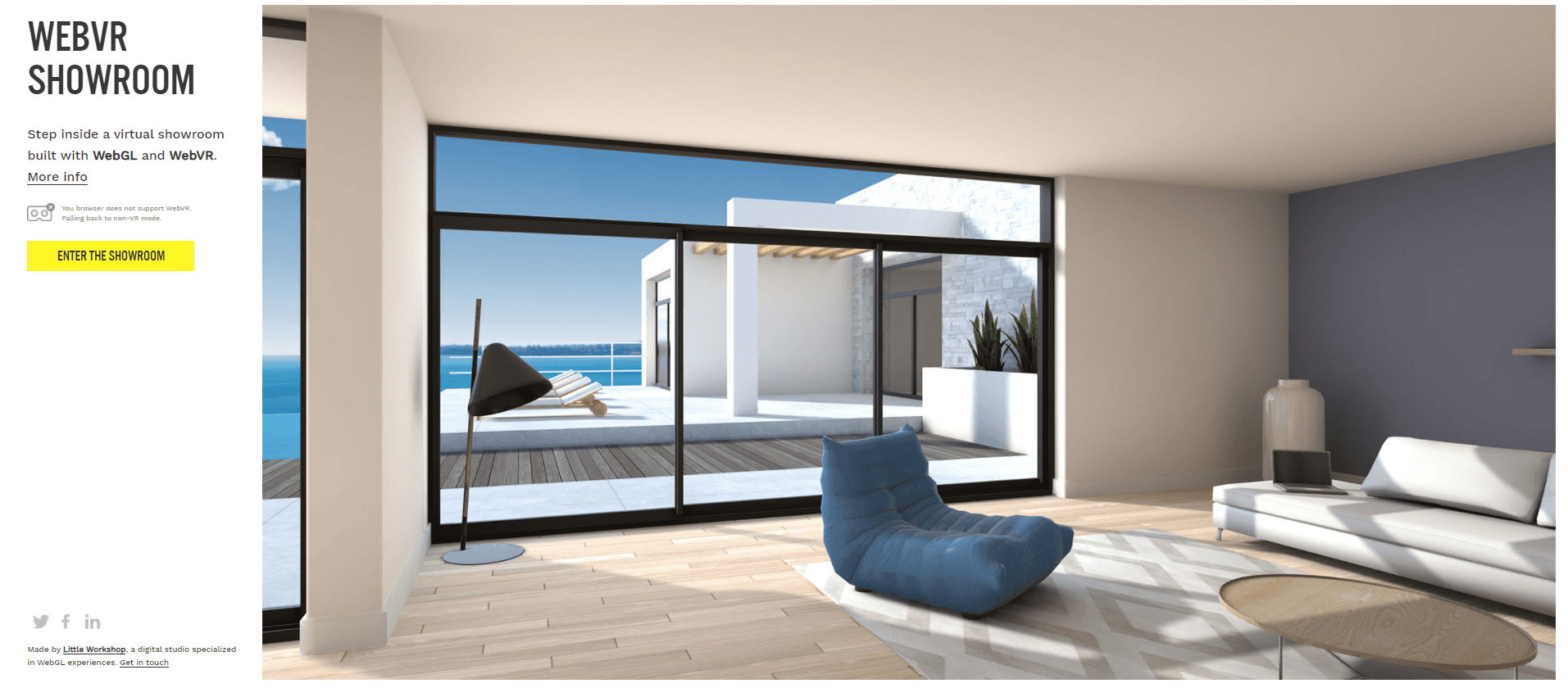 Demo WebVR 3D Interior Showroom Experience