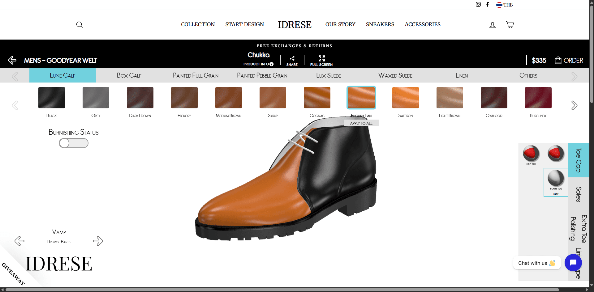 Idrese 3D Leather Shoes Configurator