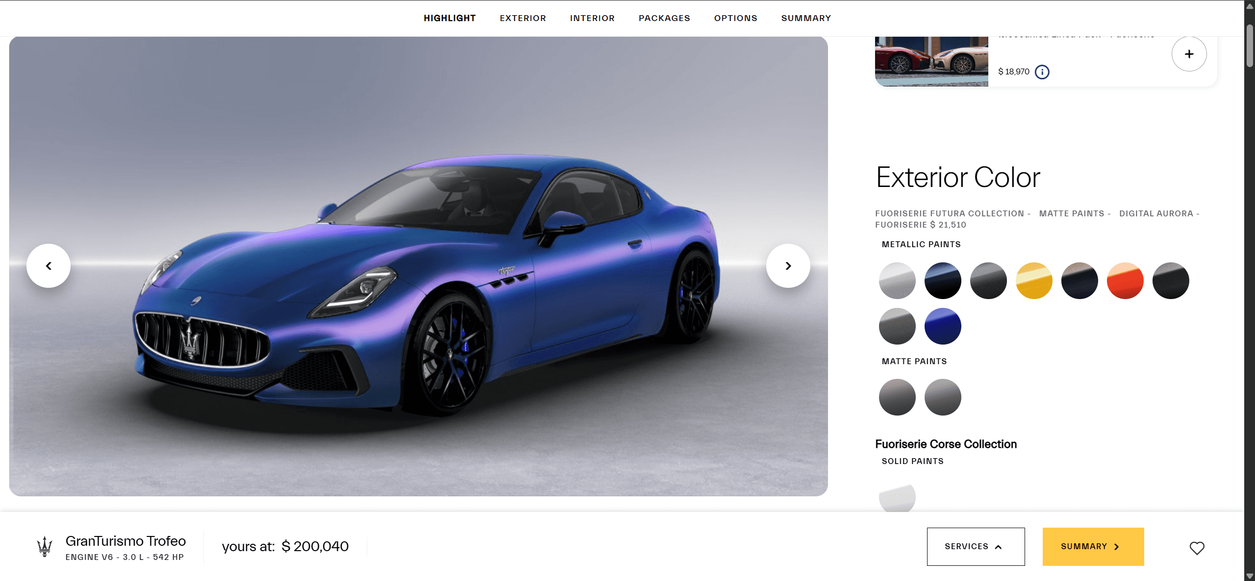Build Your Maserati 2D Configurator