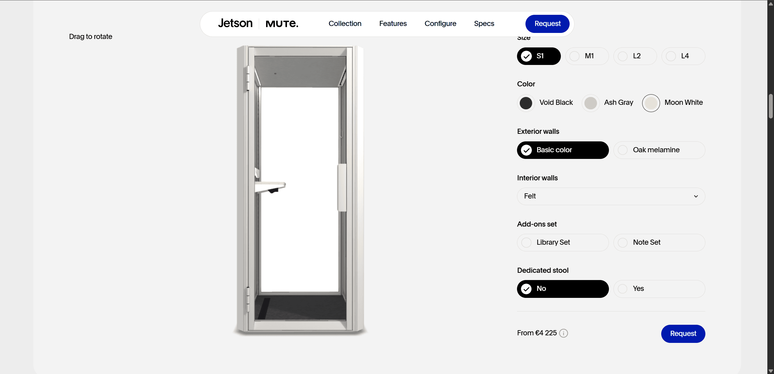 Mute Workspace Cabins Simple 3D Configurator