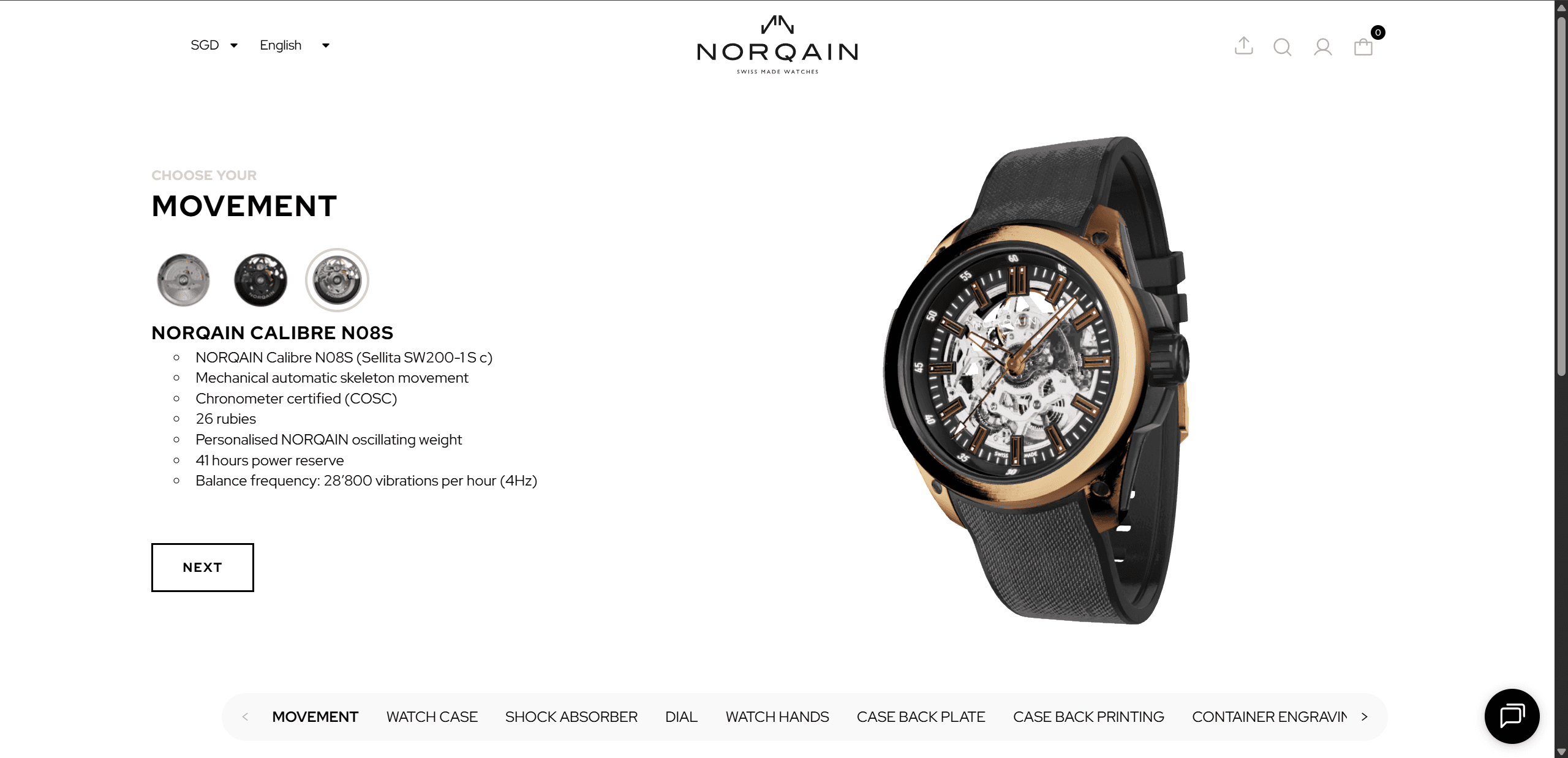 NORQAIN Watch Configurator screenshot 1