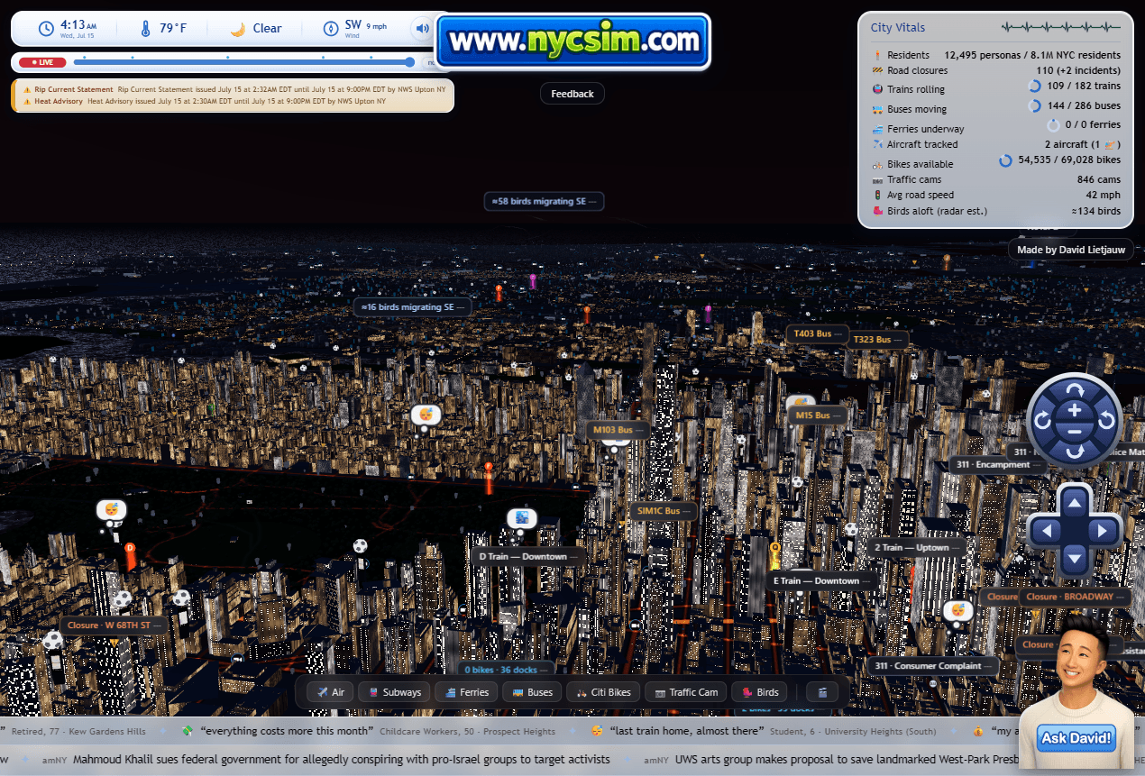 NYC Real-Time 3D City Simulator screenshot 1