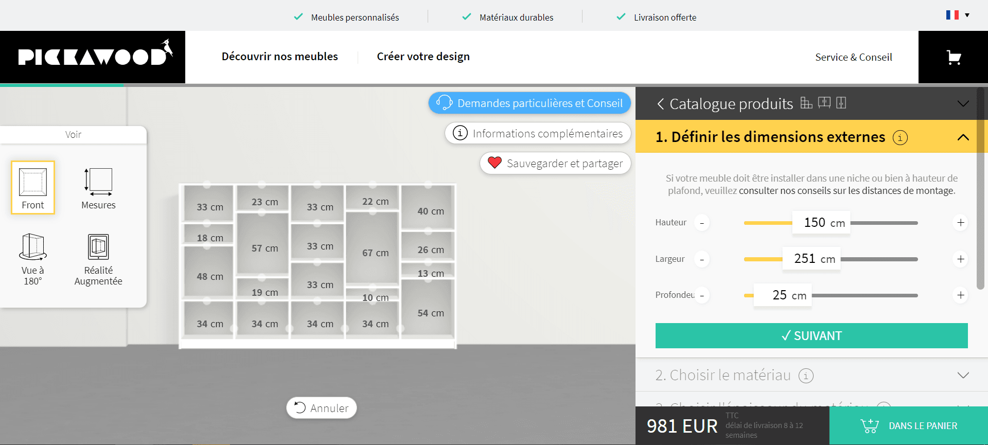 Pickawood Furniture 3D Configurator