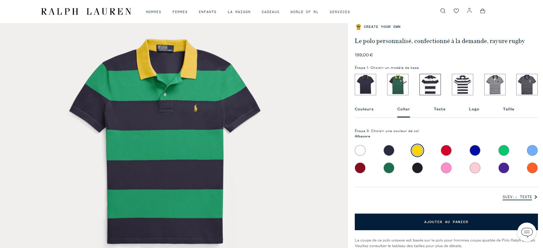 Ralph Lauren Polo 2D Configurator