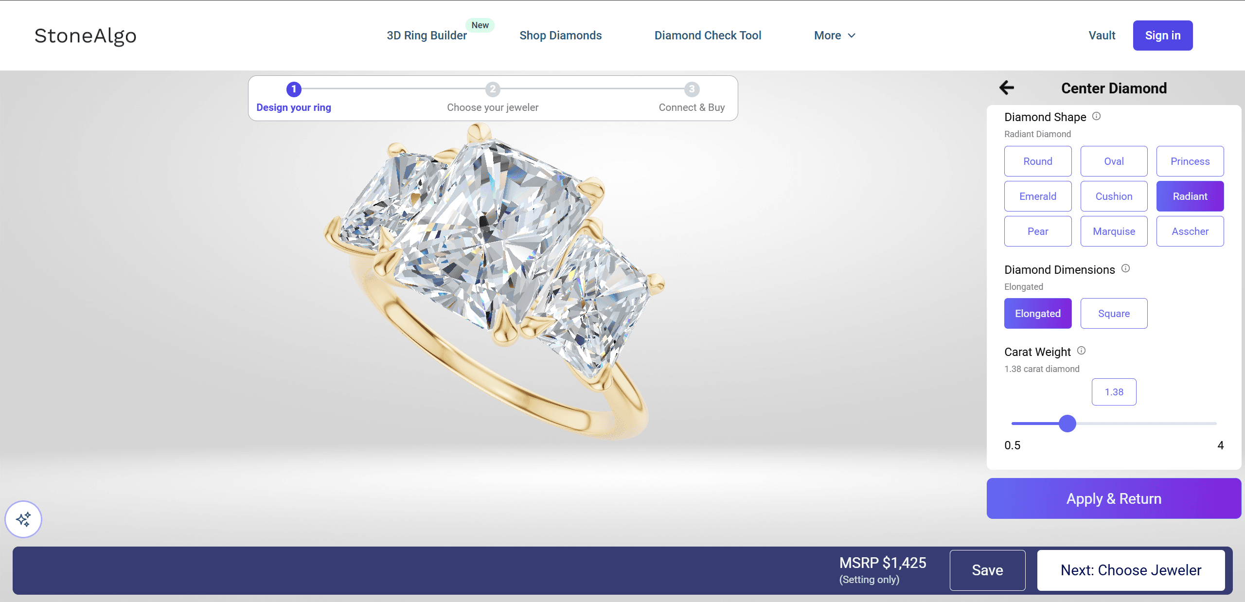 StoneAlgo Custom Engagement Ring Builder